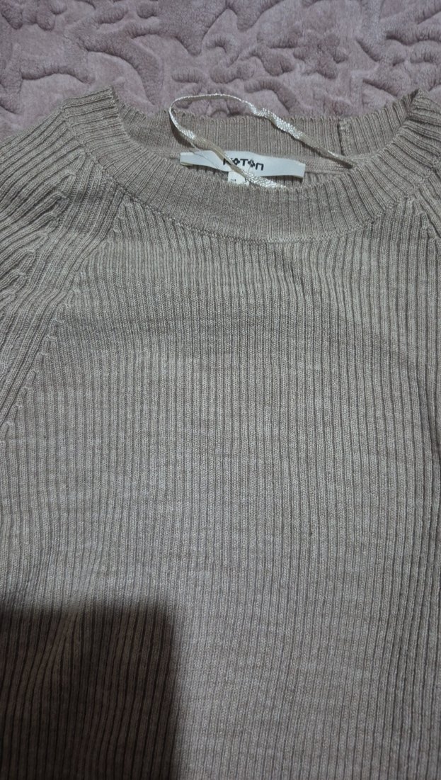 Kadın Gri Örgü Uzun Kollu Kazak - Görsel 3