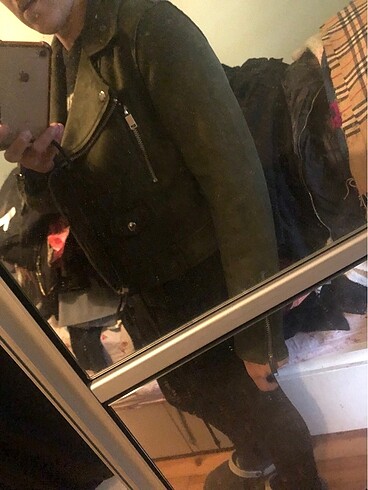 l Beden haki Renk Zara Biker ceket