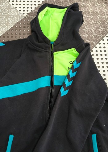 Hummel Erkek Çocuk Siyah Fermuarlı eşofman üstü