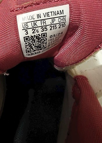 Kız Çocuk Beyaz Cırt Cırtlı Sneakers Adidas orijinal - Görsel 3