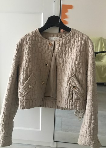 Zara Bej Kapitone Kisa Ceket