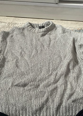 H&M Rahat Ve Sik Gri Triko Kazak
