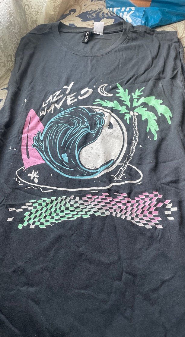 Siyah Baskılı plaj/deniz elbisesi - Görsel 2