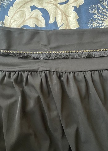 Drapeli Siyah Uzun Kadın Etek - Görsel 3