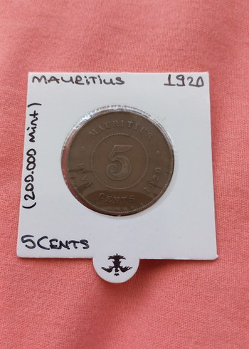1920 Mauritius 5 Sent