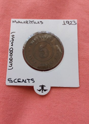 1923 Mauritius 5 Sent