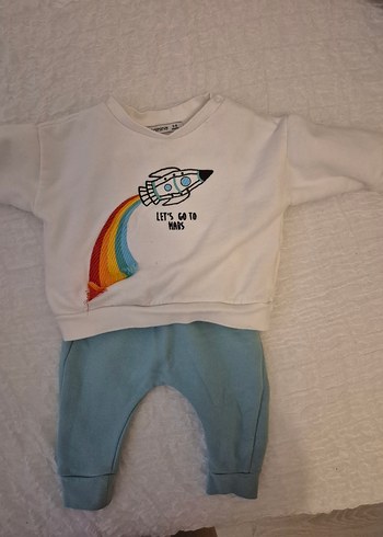 Bebek Erkek Uzun Kollu Pamuklu Takım 3-6 ay
