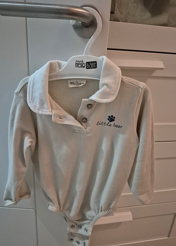 Uzun Kollu, Yaka Detaylı Erkek Bebek Body 6-9 ay