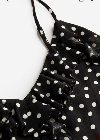 H&M Siyah Puantiyeli Mini Elbise