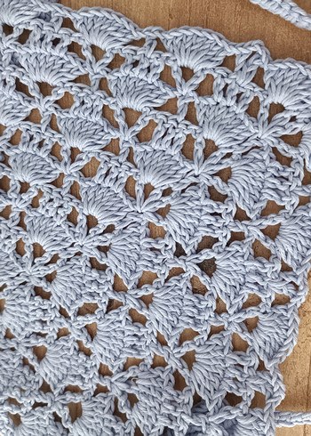Diğer Dantel Detaylı Mavi Örgü Bandana