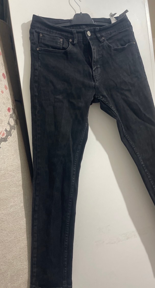 Siyah erkek Slim  Fit Midi Boy Denim Jean - Görsel 2