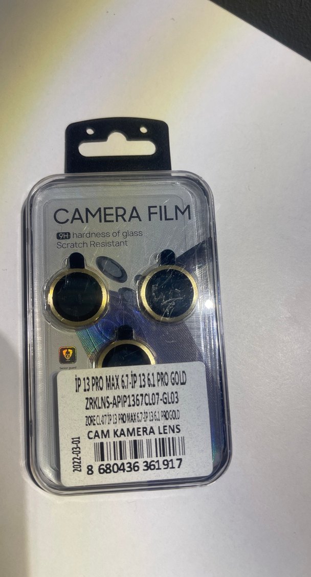 Altın Renkli Kamera Lens Koruyucu Film - Görsel 2