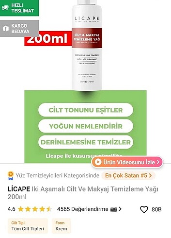Yüz yıkama yağı 