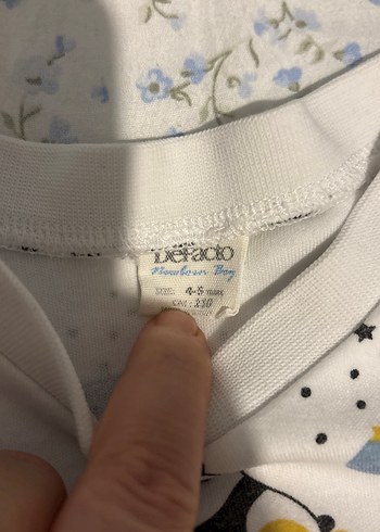Beyaz Renkli Pamuklu Baskılı Çocuk Pijama Takımı - Görsel 2