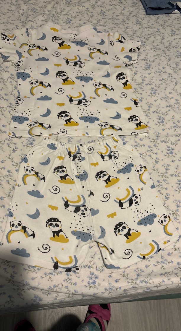 Beyaz Renkli Pamuklu Baskılı Çocuk Pijama Takımı - Görsel 3