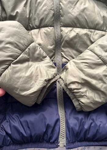 Erkek Çocuk Kapüşonlu Fermuarlı Koyu Yeşil Mont - Görsel 2