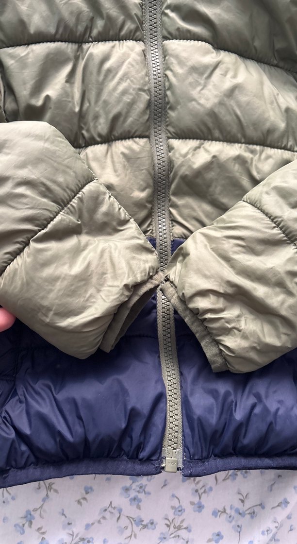 Erkek Çocuk Kapüşonlu Fermuarlı Koyu Yeşil Mont - Görsel 2