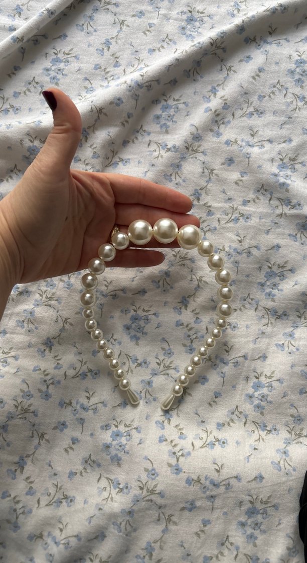 İnci Detaylı Beyaz Kadın Saç Aksesuarı - Görsel 2