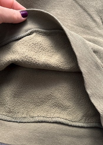 H&M Haki Kapüşonlu Kadın Sweatshirt - Görsel 4