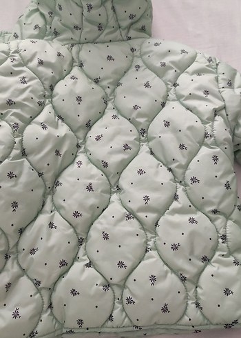 Kız Çocuk Kapüşonlu Yeşil Mont - Görsel 5