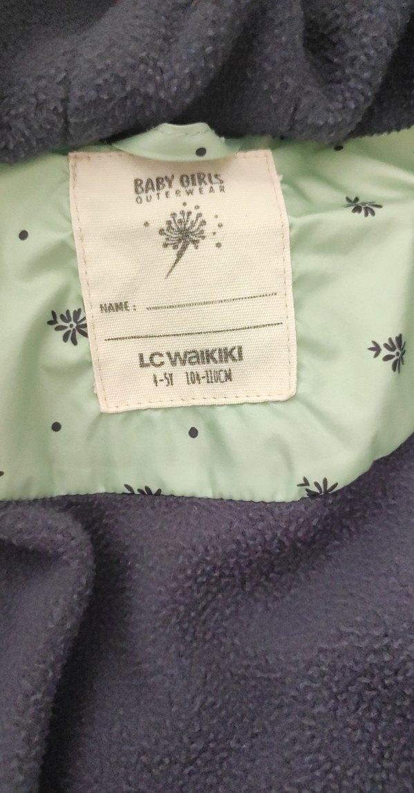 Kız Çocuk Kapüşonlu Yeşil Mont - Görsel 4