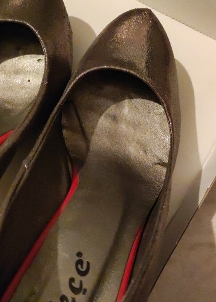 Gold platform topuklu ayakkabı  - Görsel 5