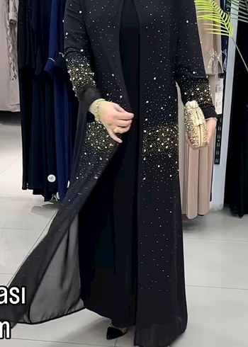 52 Beden İnci detaylı abaya