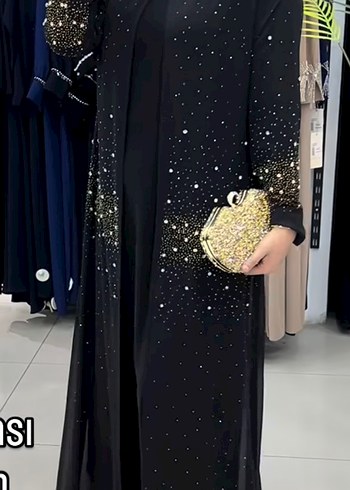 İnci detaylı abaya