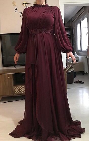 Bordo elbise