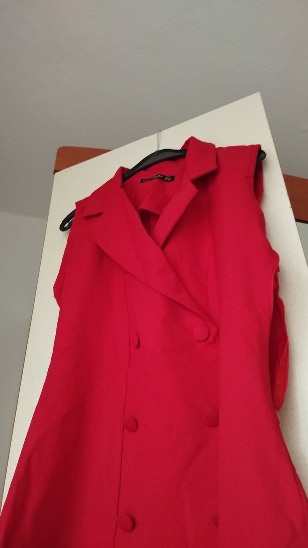 Volanlı Blazer Kolsuz Elbise - Görsel 3