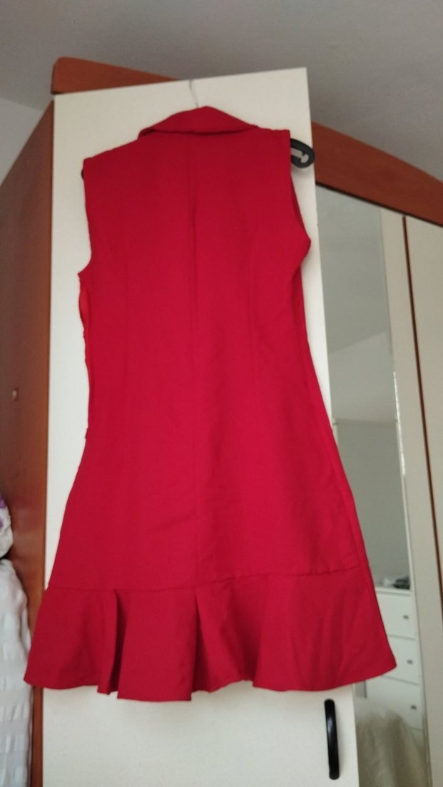 Volanlı Blazer Kolsuz Elbise - Görsel 5