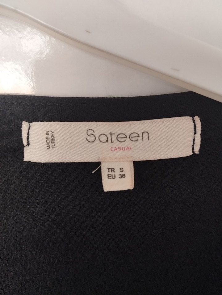 Kolları desenli tüllü elbise - Görsel 4