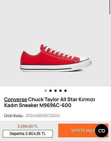 Kırmızı Kadın Converse