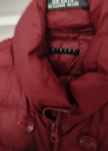 Sisley Bordo Düğmeli Kadın Midi Mont