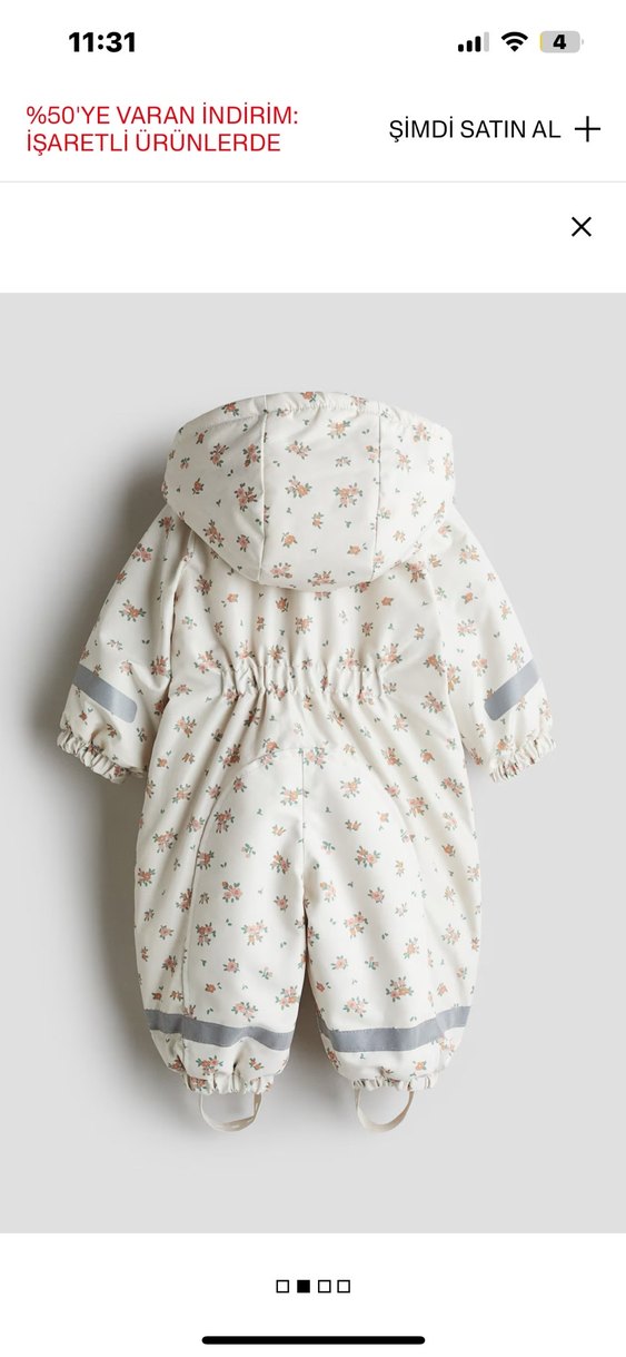 Beyaz Kapüşonlu Kız Bebek Tulum - Görsel 2