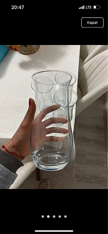 Diğer 4 ü bir satılıyor cam vazo