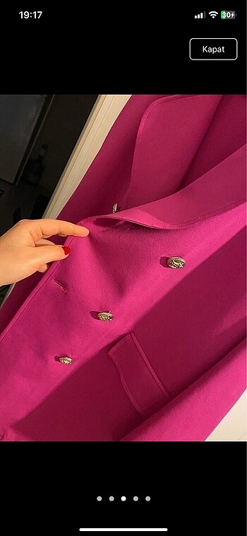 Ekol Pembe kadın oversize ceket