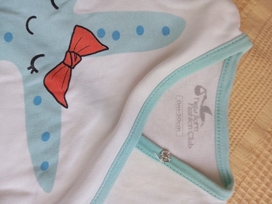 Mavi Baskılı Pamuklu Bebek Kız Takım - Görsel 3