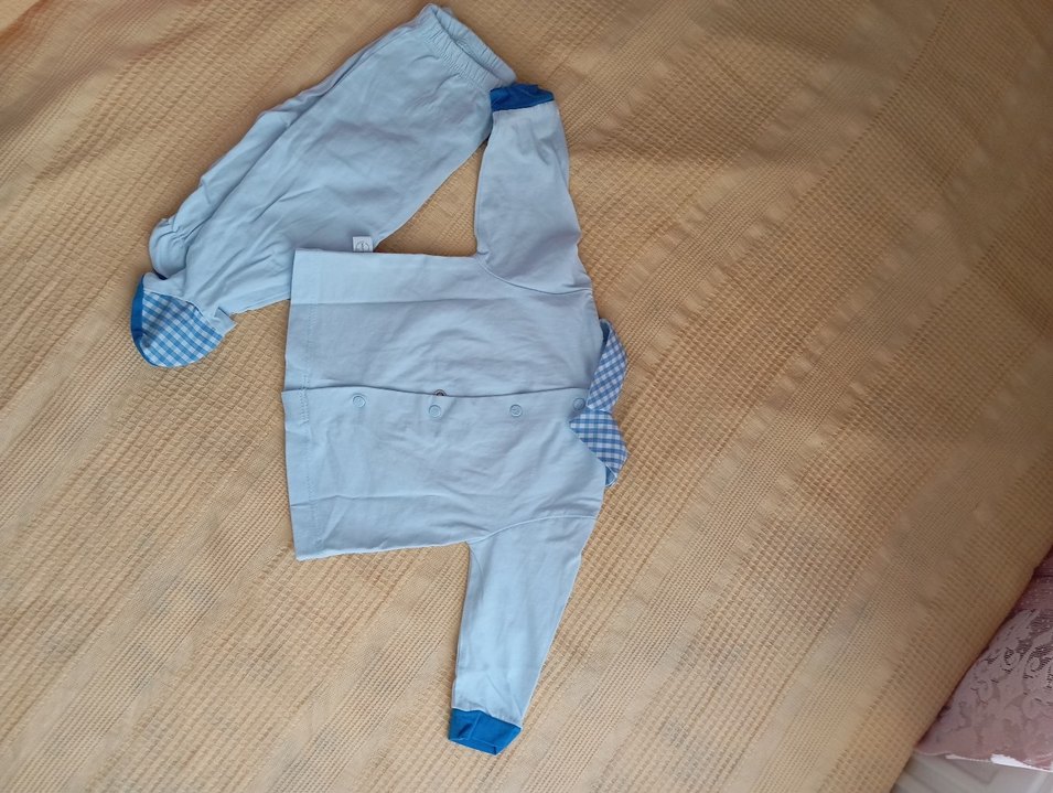 Mavi Baskılı Bebek Erkek Takımı - Görsel 3