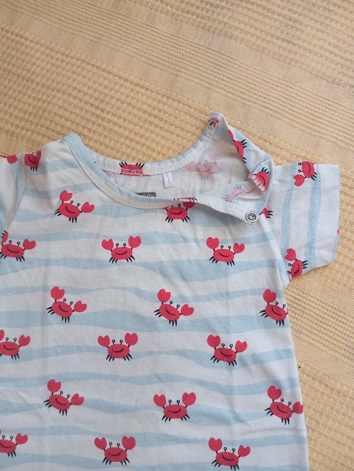 Renkli Baskılı Erkek Bebek Kısa Kollu Tulum - Görsel 3