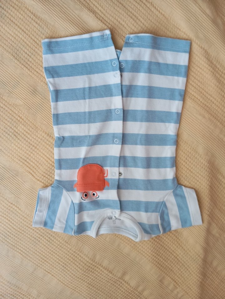 Mavi Çizgili Bebek Tulum - Görsel 3