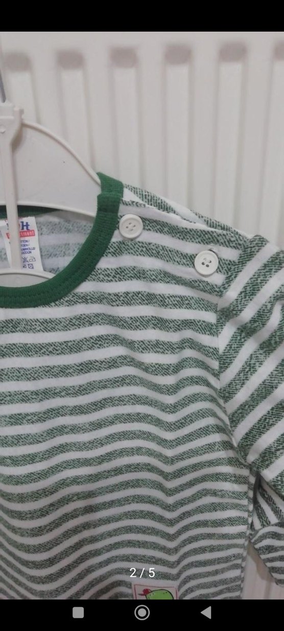 Uzun Kollu Unısex Bebek Takımı, Örgü Kumaş - Görsel 2