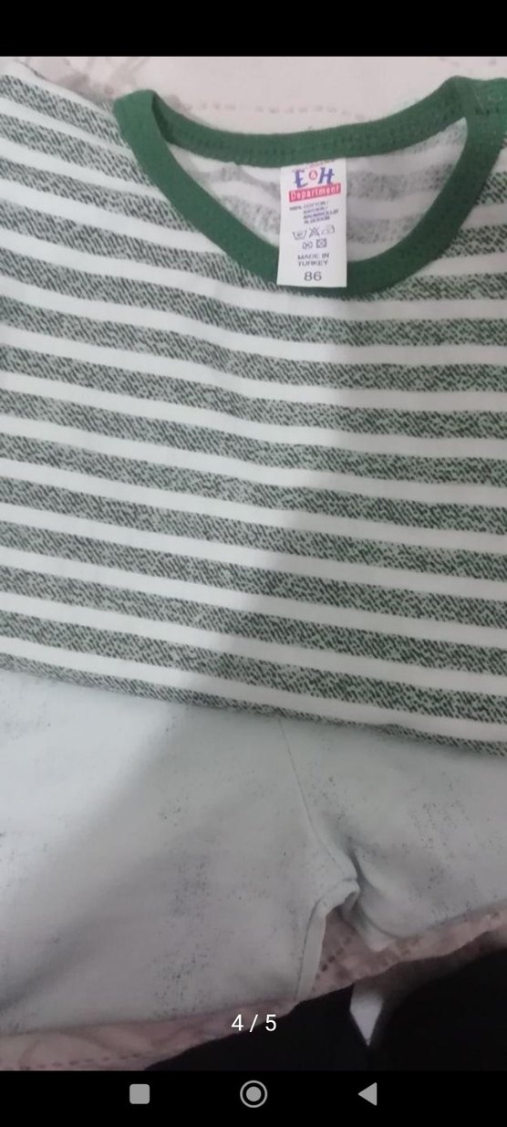 Uzun Kollu Unısex Bebek Takımı, Örgü Kumaş - Görsel 3