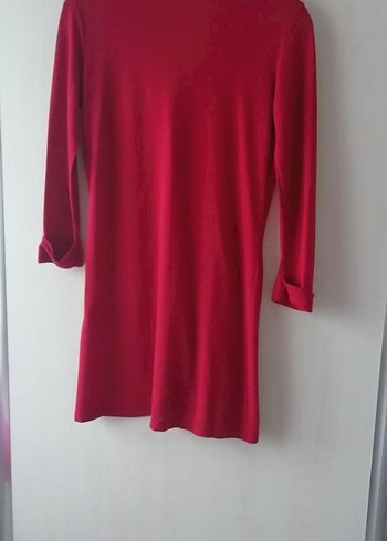 Kırmızı V Yaka Uzun Kollu Midi Hırka - Görsel 2