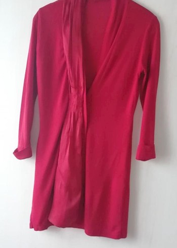 Kırmızı V Yaka Uzun Kollu Midi Hırka - Görsel 3