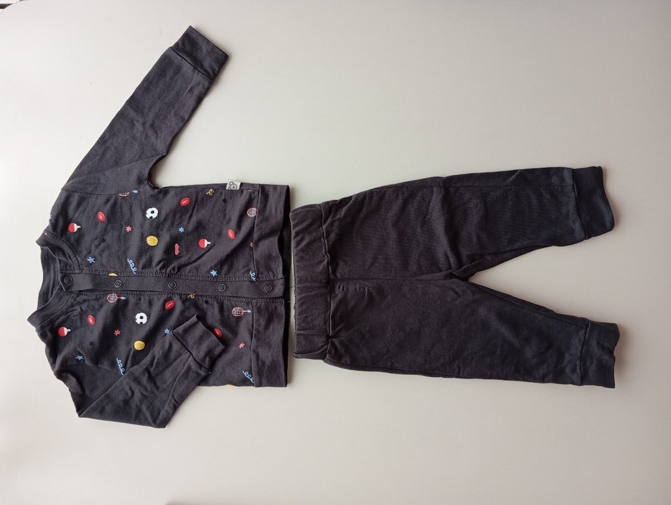 Erkek Bebek Siyah Penye Nakışlı Takım - Görsel 2