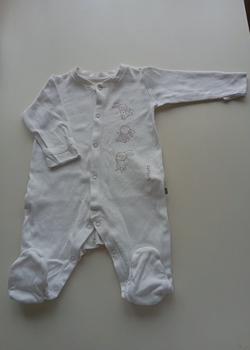 Beyaz Unisex Bebek Uzun Kollu Tulum - Görsel 2