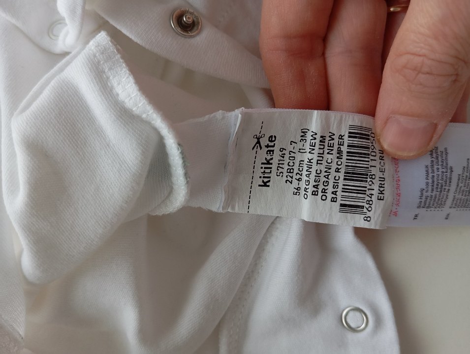 Beyaz Unisex Bebek Uzun Kollu Tulum - Görsel 3