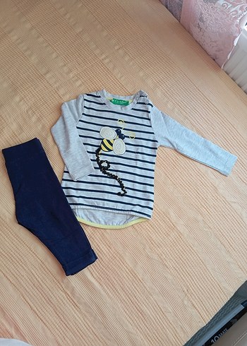 Gri Baskılı Unisex Bebek Takım