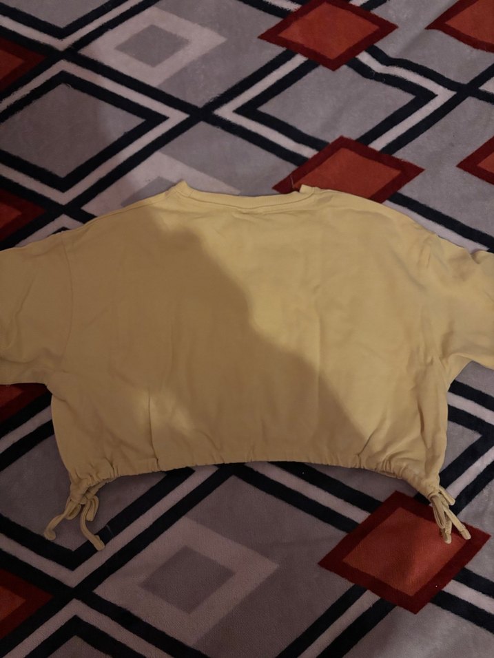 Kız Çocuk Sarı Belden Lastikli Crop - Görsel 2